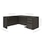 Bestar Prestige + L-Shaped Workstation with One Pedestal, Bark Gray/Slate 99860-000047 - alternate 2